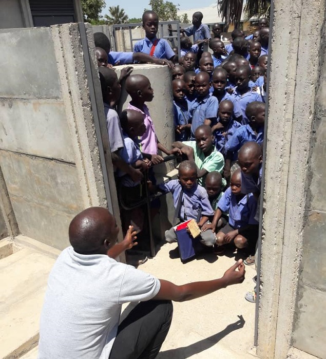 Water and Sanitation Development Facility-North(WSDF-N) and GIZ hand over Precast Dry Pit Latrines (4blocks-2no. for girls &2no.for boys) to Alutkot Primary School Management and Authorities in Loro Sub County-Oyam District.